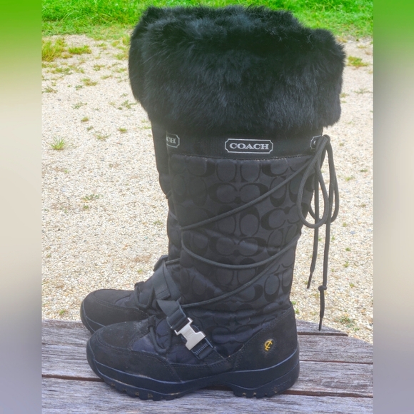 Coach Solaris Snow Boots With Fur 7.5 - Picture 1 of 7